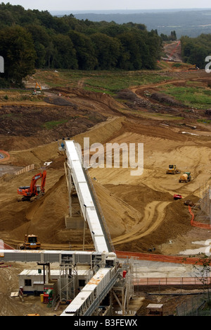 Baustelle des Straßentunnels und Straße Verbesserung funktioniert auf der A3 Hindhead Surrey England UK blickt Richtung Norden Stockfoto