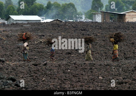 Die Nachwirkungen der Nyiragongo Vulkan Eruption in der Stadt Goma, Kongo Stockfoto