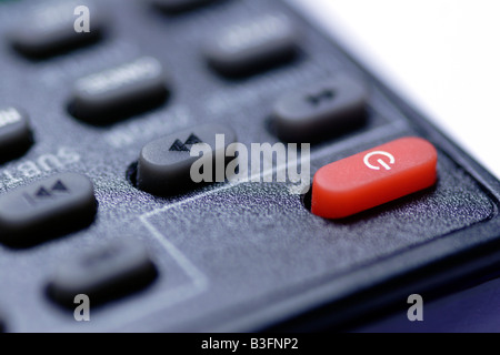 Schalten Sie auf tv-Fernbedienung hautnah Stockfoto