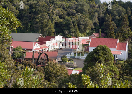 Greymouth zentrale Südinsel Neuseeland Übersicht der Vorstadt Replik des 19. Jahrhunderts Stadt touristische Attraktion Stockfoto