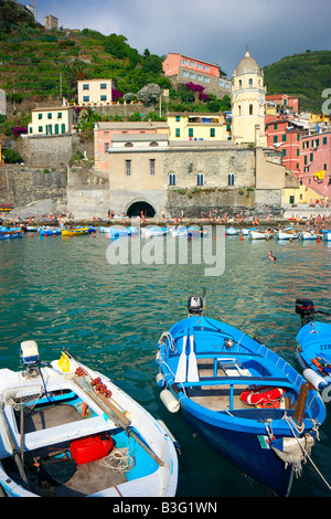 Dorf von Vernazza, Liturgia, Italien. Innerhalb einer Gruppe von fünf Küstenorte in der Nähe auch berühmt als der Region Cinque Terre. Stockfoto