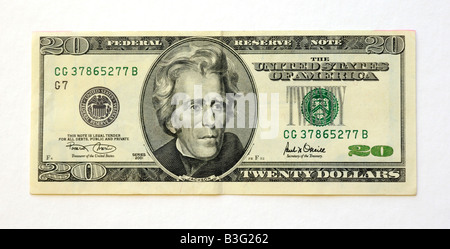 Vereinigte Staaten von Amerika USA 20 zwanzig Dollar Bank beachten Sie Stockfoto