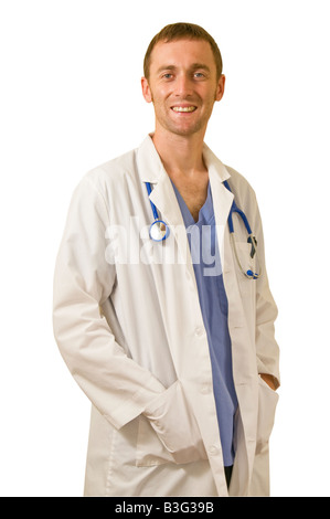 Kaukasischen jungen männlichen Arzt ansehen Stockfoto
