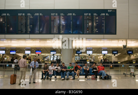 "Airport Express Stadt Check-in Schaltern an Hongkong Kowloon Station" Stockfoto