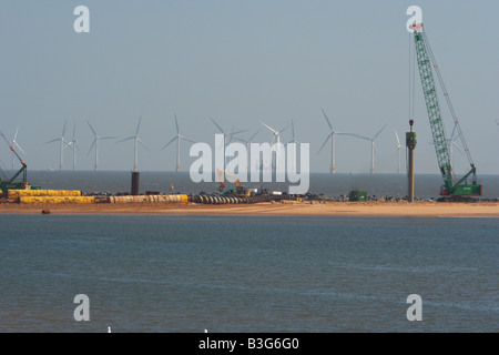 Great Yarmouth Außenhafen, Baustelle Stockfoto