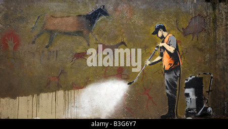 Banksy Graffiti für Dosen Festival Stockfoto