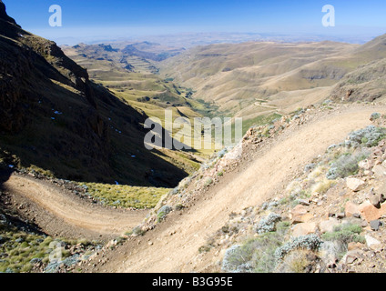 Sani Pass, Weg von Südafrika nach Lesotho Stockfoto