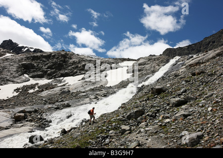 AUT, Österreich, Tirol: Stubaital, Stubaital. Wandern in den Bergen auf den Stubaier Gletscher. Stockfoto