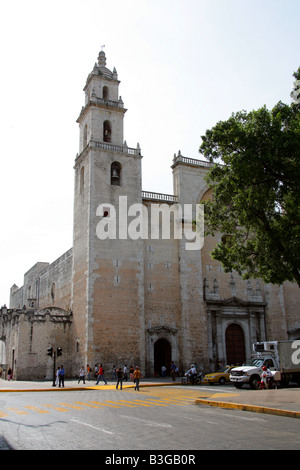 San Ildefonso Kathedrale, Plaza Mayor, Merida, Bundesstaates Yucatán, Mexiko Stockfoto