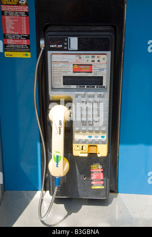 Verizion öffentliche Telefonzelle Santa Monica Pier CA Stockfoto