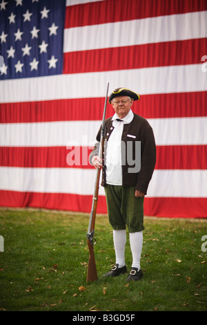 Patrioten Tag Unabhängigkeitskrieg Reenactment auf Lexington grün Lexington Massachusetts Stockfoto