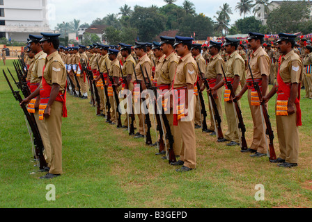 Ein Parade-Kontingent von Kerala Polizei, Indien Stockfoto