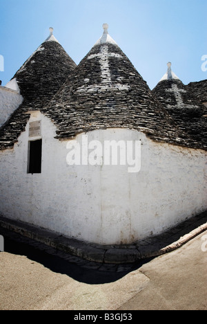 Italien, Puglia. 2008. Alberobello Dorf. Trulli. Stockfoto