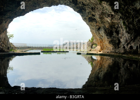 Grotta di Tiberio. Die Kaiser Tiberius war bekannt, eine Villa in der Region, Sperlonga, Lazio, Italien, Europa. Stockfoto