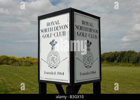 Royal North Devon Golf Club auf Northam Burrrows in der Nähe von Westward Ho! in Devon. Der Kurs ist von Küstenerosion bedroht Stockfoto