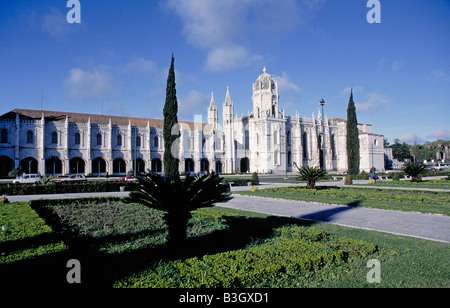 Ein Blick auf das Kloster Jeronimos in Lissabon Stockfoto