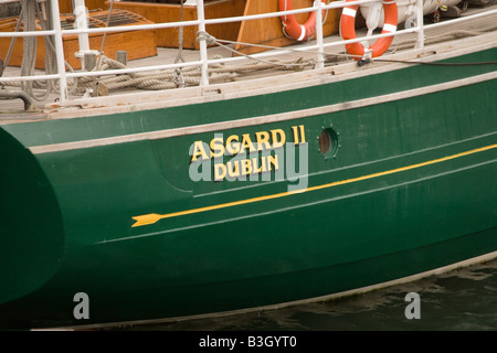 Das Segelschiff Asgard II beim hohen Schiffe Rennen in Liverpool Juli 2008 in Canning Dock von Albert Dock Stockfoto