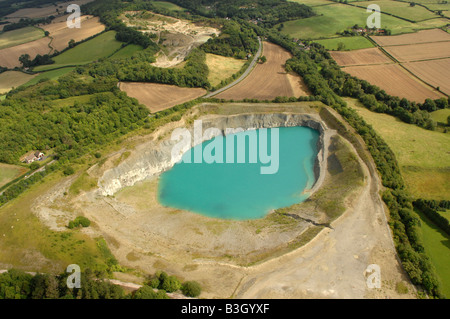 Blick aus der Vogelperspektive Shadwell Quarry in der Nähe von Much Wenlock in Shropshire England Stockfoto