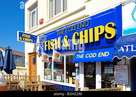 ein Fisch &amp; Chips-Laden in Newquay, Cornwall, uk Stockfoto