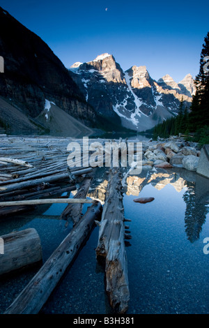 Morraine Lake und das Tal der zehn Gipfel Stockfoto