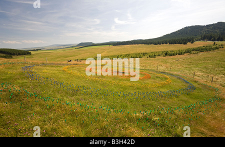 Ein Laetitia Carlotti Land Art Arbeit. Installation de Land Art Réalisée Par l'artiste Plasticienne Laetitia Carlotti. Stockfoto