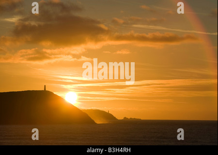 Stepper Point und Trevose Head Polzeath Strand Cornwall UK Stockfoto