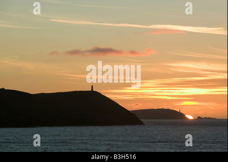 Stepper Point und Trevose Head Polzeath Strand Cornwall UK Stockfoto