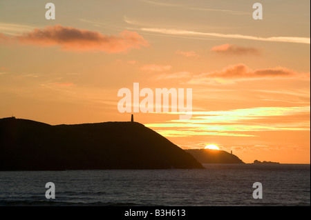 Stepper Point und Trevose Head Polzeath Strand Cornwall UK Stockfoto