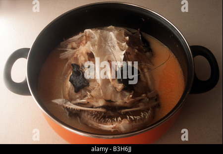 Gekochte Mönch Fischkopf Stockfoto