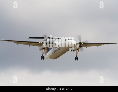 Ankunft am Flughafen London City (LCY, ELGC) Stockfoto