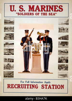 Marine Recruiting Poster "Soldaten des Meeres", ca. 1917 Stockfoto