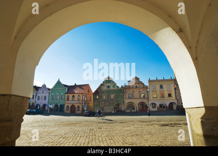 Hauptplatz, Telc, Tschechische Republik Stockfoto