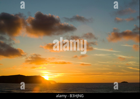 Stepper Point und Trevose Head Polzeath Strand Cornwall UK Stockfoto