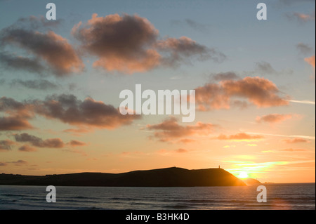 Stepper Point und Trevose Head Polzeath Strand Cornwall UK Stockfoto