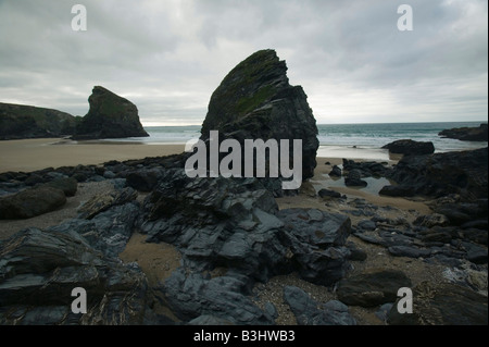 Bedruthan Schritte Cornwall UK Stockfoto