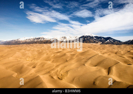 Aerial Landschaft aus Sanddünen im Great Sand Dunes National Park Colorado Stockfoto