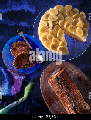 Schoko-Roulade Banoffee Pie Desserts redaktionelle Essen Stockfoto
