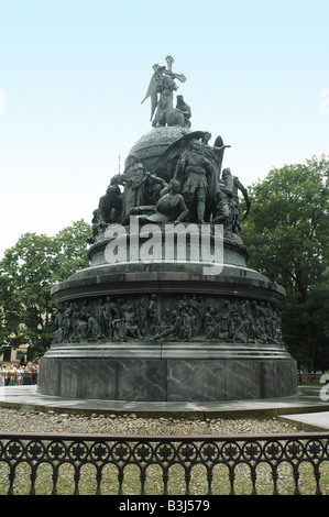 Bronze-Denkmal Russlands Jahrtausend Jahr 1862 Nowgorod Stockfoto