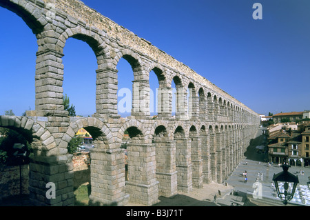 Römische Aquädukt in Segovia Castilla Leon Spanien Stockfoto