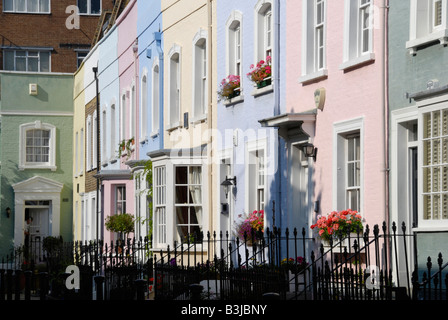 Bunte Häuser in Bywater Street Chelsea London England Stockfoto