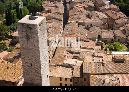 San Gimignano aus Torre Grossa, Toskana, Italien Stockfoto