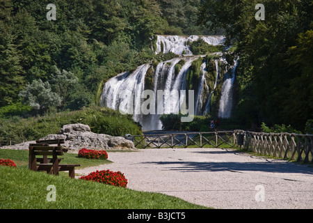 Natur, Landschaft, Landschaft Wasserfall fällt Wasser Nebel Nebel Splash Rauch, Dampf fällt Italien Terni Umbrien Marmore Stockfoto