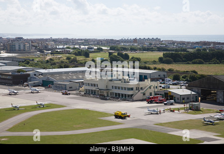 Luftaufnahme von Shoreham Flughafen-terminal Gebäude Sussex England Stockfoto