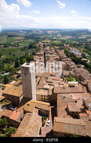 San Gimignano aus Torre Grossa, Toskana, Italien Stockfoto