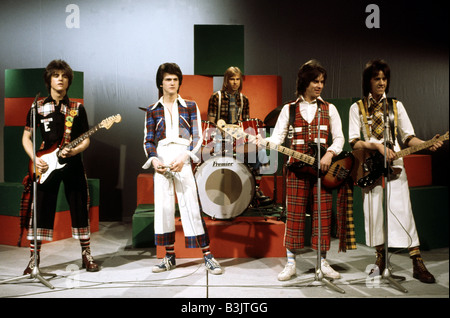 BAY-CITY Rollen-UK-pop-Gruppe im Jahre 1974 Stockfoto