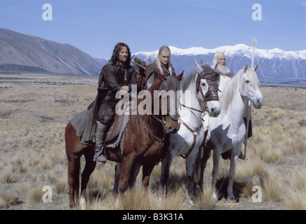 LORD OF THE RINGS: Die Rückkehr der THE KING 2003 NewLine Film mit von links, Viggo Mortensen, Orlando Bloom und Ian McKellen Stockfoto