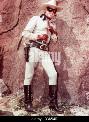 DER LONE RANGER US-Fernsehserie, die von 1949 bis 1957 mit Clayton Moore lief Stockfoto