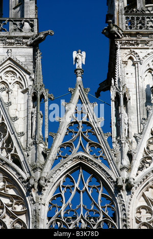 Juli 2008 - Detail von der Kathedrale Notre-Dame in Rouen Normandie Frankreich Stockfoto