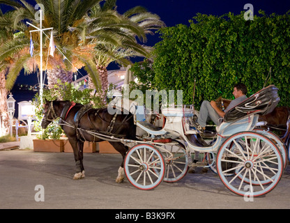 Bespannten Wagen, Spetses griechische Inseln Griechenland Stockfoto