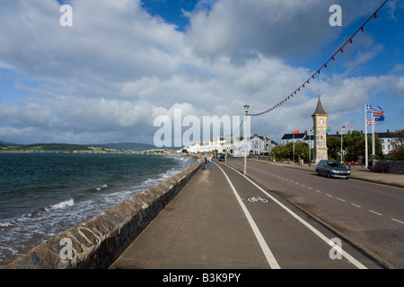 Exmouth direkt am Meer und Promenade an einem sonnigen Sommertag Devon England Großbritannien GB Großbritannien britischen Inseln Europa EU Stockfoto